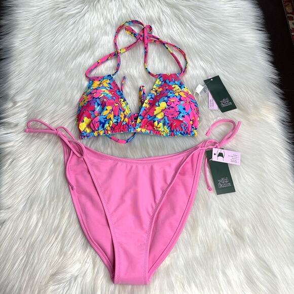 Wild Fable Pink Floral Reversible Cheeky Bikini Set - Picture 1 of 7